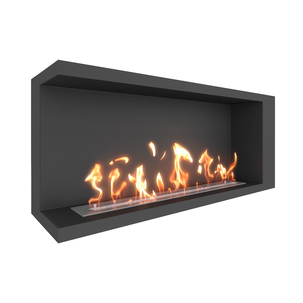 Биокамин угловой SteelHeat LONG 1100 левый