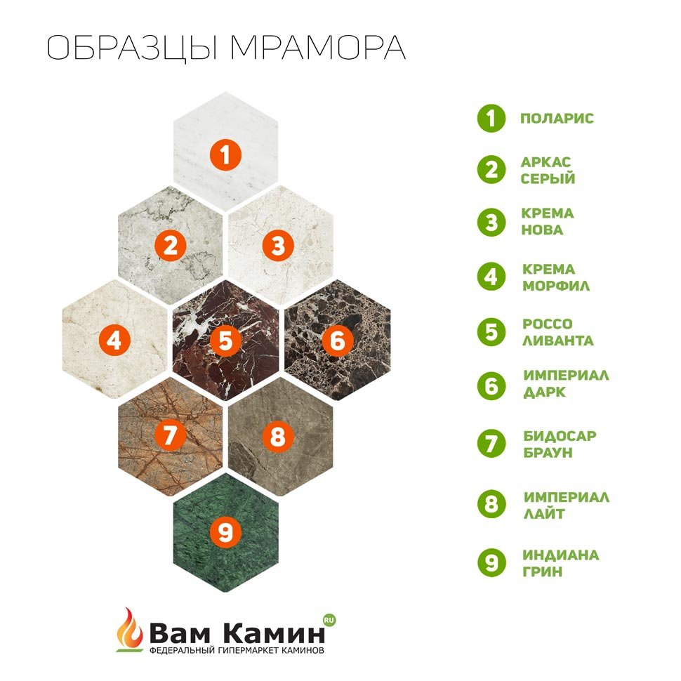Биокамин в мраморном портале SteelHeat Mushketer M