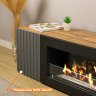 Тумба под ТВ с биокамином SteelHeat LIVORNO IMPULSE 140 см (корпус дуб Вотан / фасады Гротто Гранит) фото 4