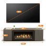 Тумба под ТВ с биокамином SteelHeat LIVORNO IMPULSE 140 см (корпус графит / фасады гротто гранит) фото 3