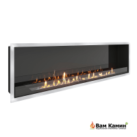 Прямоугольный очаг стандартный с рамками из шлифованной стали на заказ