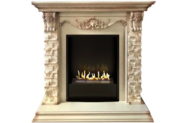 Биокамин в портале Firezo Luxemburg (каменный) Сланец Слоновая кость с патиной