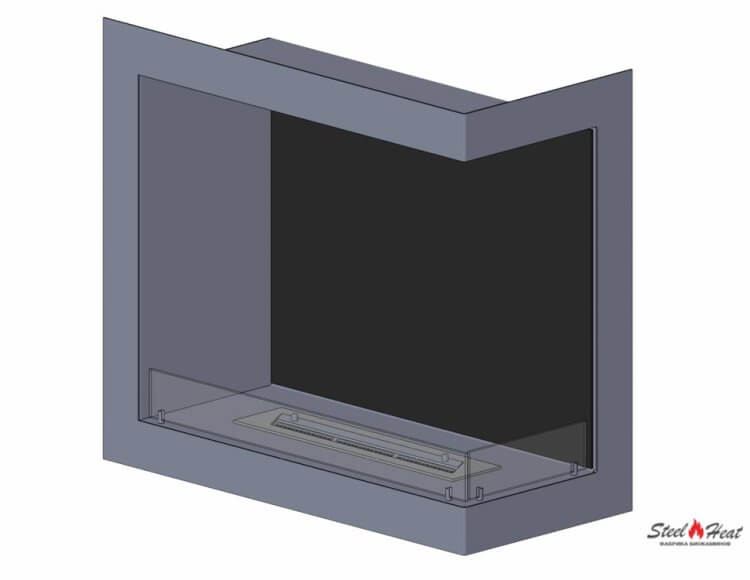 7513А Биокамин угловой правый с основанием на заказ