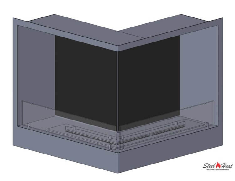 14274A Биокамин угловой левый на заказ